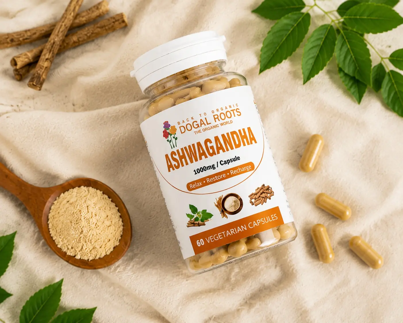 Dogal Roots Ashwagandha Capsules - Relax, Restore, Recharge
