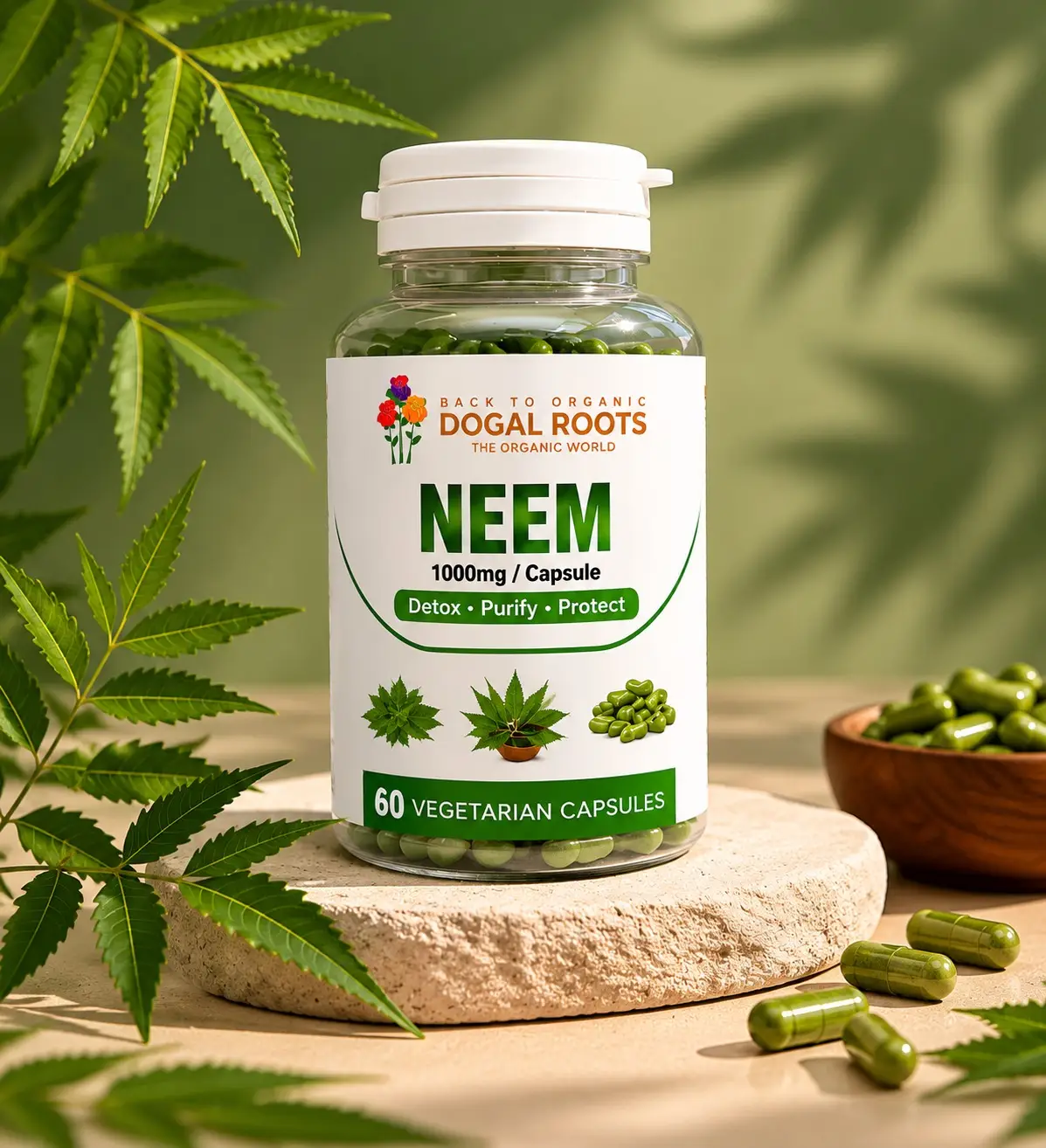 Dogal Roots Neem Capsules - Detox, Purify, Protect